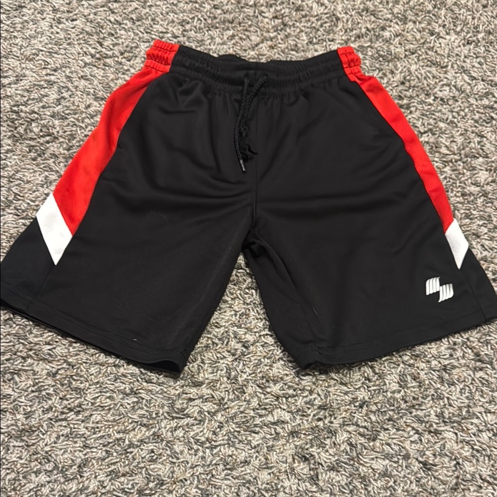 Boys medium Black and Red Athletic Shorts